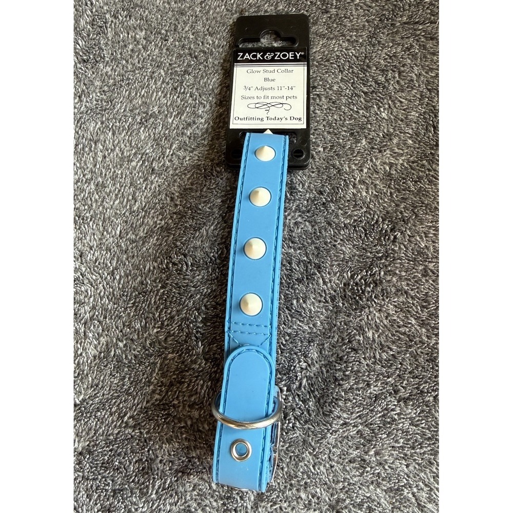 Zack & Zoey Glow Stud Collar, 11 to‎ 14-Inch, Blue